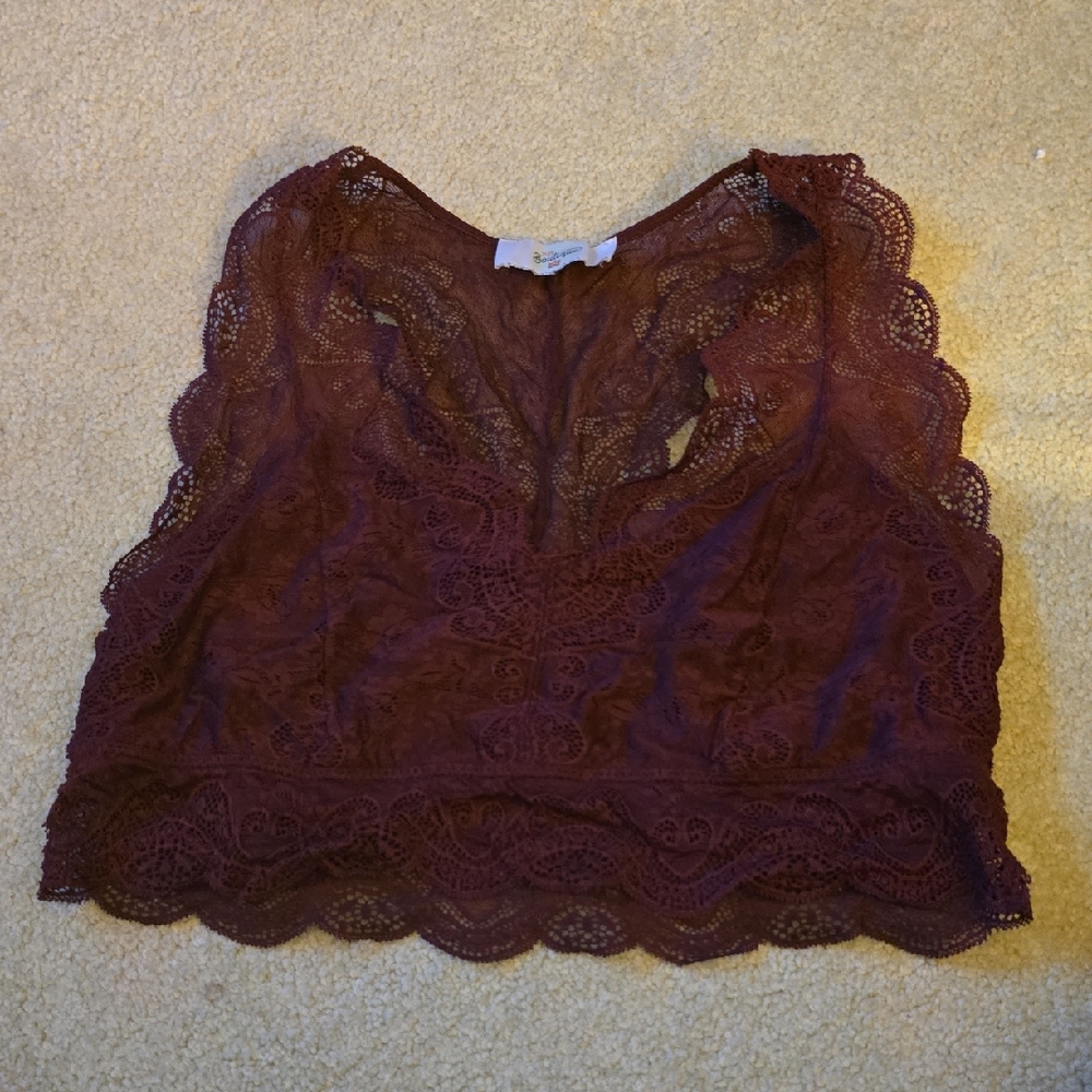 Lace Bralette in Burgundy